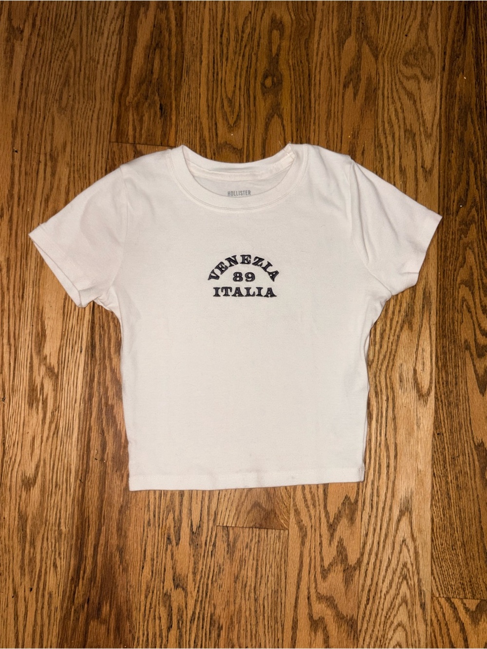 Hollister Venezia 89 Italia Graphic Baby Tee White Size XS